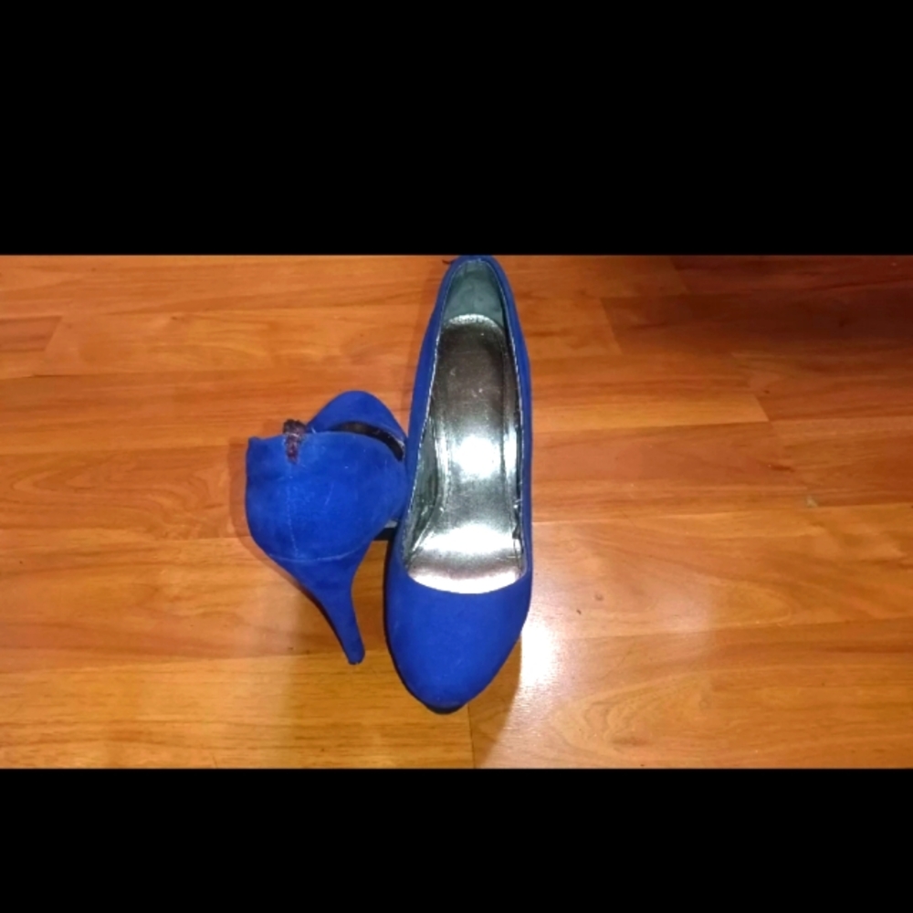 Blue high heels